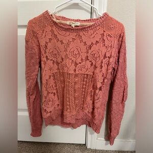 Pink lace sweater